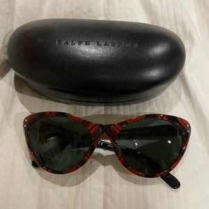 Ralph Lauren womens plaid red sunglasses cat eye